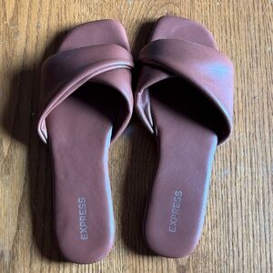 (5/$20) Express Women's Rust Brown Slide Mules